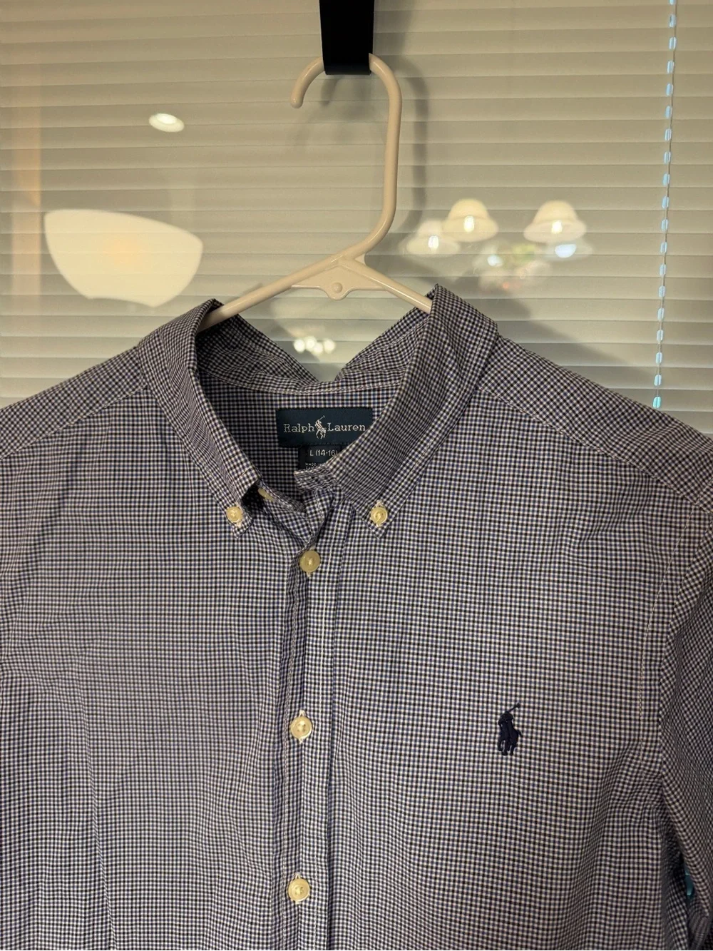 Ralph Lauren Blue Mini-Check Button-Down Shirt